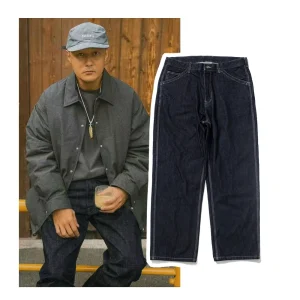 Casual Straight Leg Jeans Original Malt Denim Upper Body Workwear Long Pants Loose Fit Vintage Style Youth Cotton Pants - AliExpress Pants