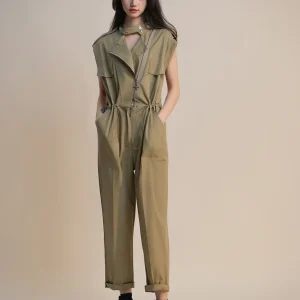 Korean Sle Faion Workwear Jumpsuit Women's Summer New Dstring Waist Casual Color ort Sve One-Piece Suit - AliExpress Jumpsuits&Rompers