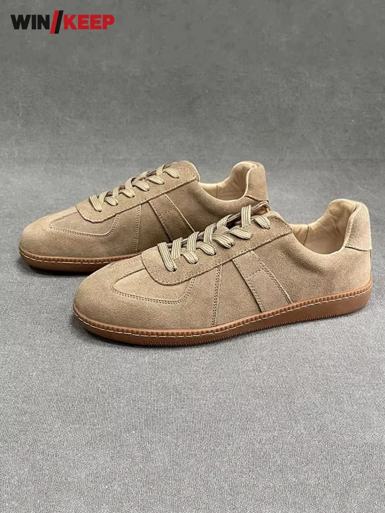 Mens Vintage Lace Up Suede Real Leather Breathable Sneakers Comfortable Platform Trainers Handmade Running Sport Shoes Jogging - AliExpress Sneakers
