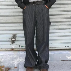 Loose Clean Stripe High Quality Autumn Winter Casual Pants Wide Leg Vintage Straight Cut Youthful Energy Style Long Trousers - AliExpress Pants