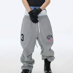 Low Waist Wide Leg Floor-Length Hoodie Pants Patchwork Design Stitching Dstring Loose Fit Men's Casual Trousers - AliExpress Pants