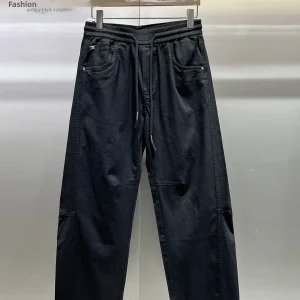 Spring Summer Trendy Straight Leg Casual Pants Men's Loose Fit Wide Leg Long Trousers Pure Color Casual Fashionable - AliExpress Pants