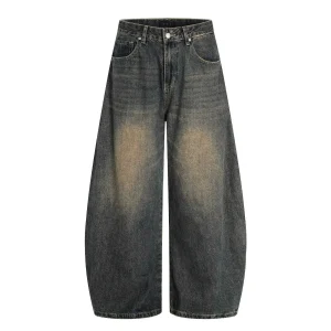 Retro Washed Blue Jeans Loose Straight Leg Wide Leg Floor Length Men's Casual Straight Leggings Spring Tour Youth Vitality Style - AliExpress Pants