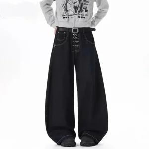 Men's Straight Leg Jeans  Metal Bule Casual Wear Eighteen Pants Youth Sle Travel Scenarios Spring Season - AliExpress Pants