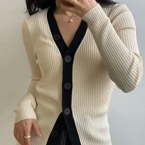 Ele Slim Fit V Ne Knitwear Color Blo Versatile Faion Design Early Spring 2023 Women's Premium Quali Fingercrochet - AliExpress Sweaters&Jumpers