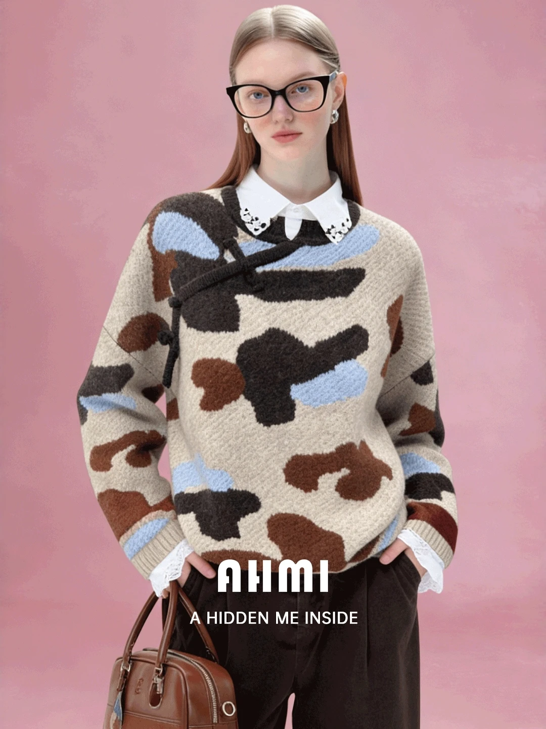 AHMI Chinese Sle Loose Fit round Ne Rabbit Fur Sweater Women's Autumn Winter Casual Slimming Overhead Top - AliExpress Sweaters&Jumpers