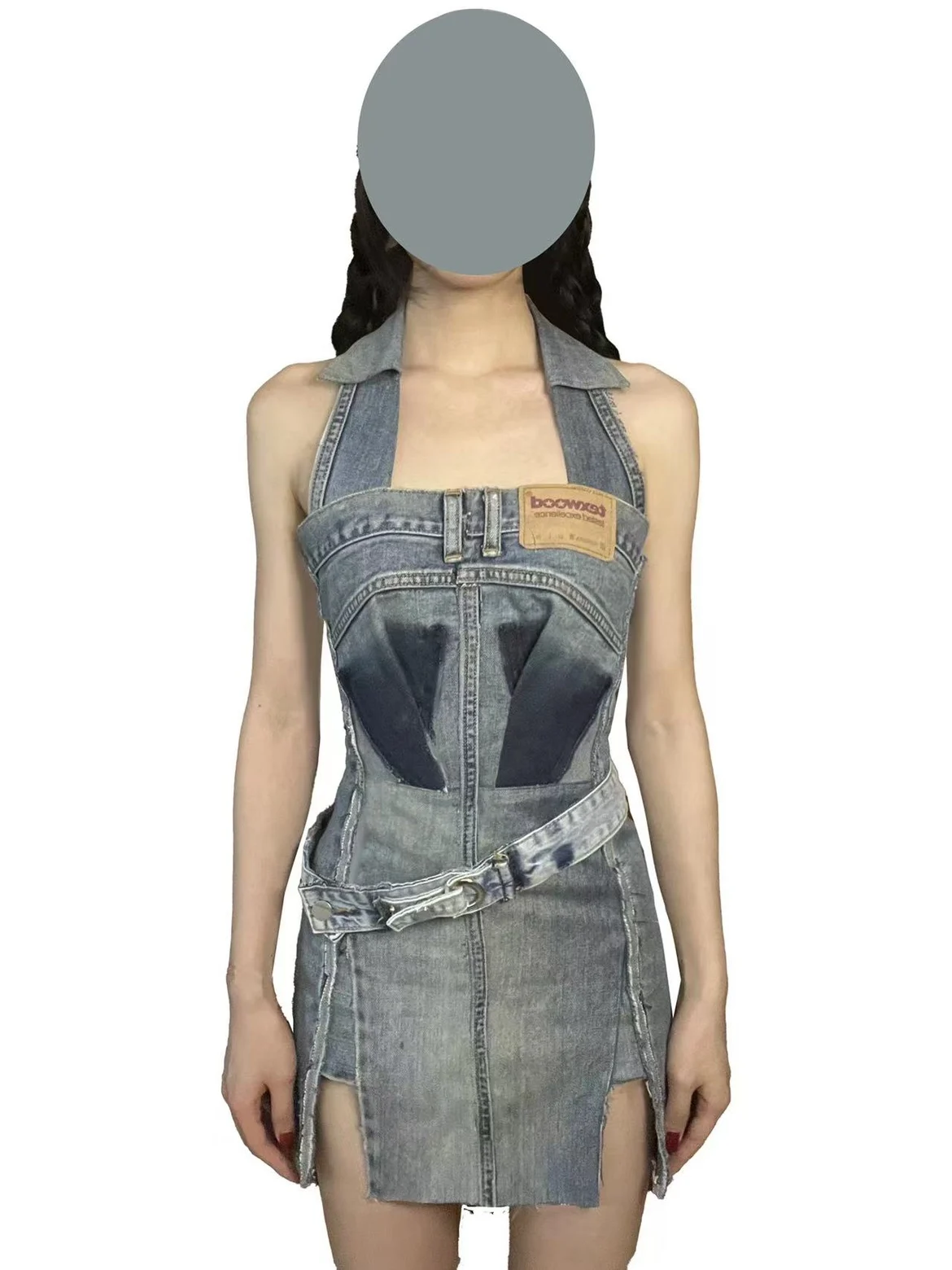 High Waist ort orts Tept Denim Ne Hanging Dr with Belt Women's Faion Spring 2025 Casual Skirt-Like Dres - AliExpress Jumpsuits&Rompers