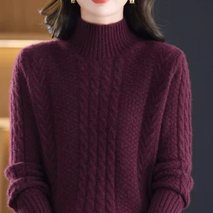 Warm Thiened Woolen Sweater High Collar Women's Faion Autumn Winter Knitted Top for Middle-Aged And ly Ladies - AliExpress Sweaters&Jumpers
