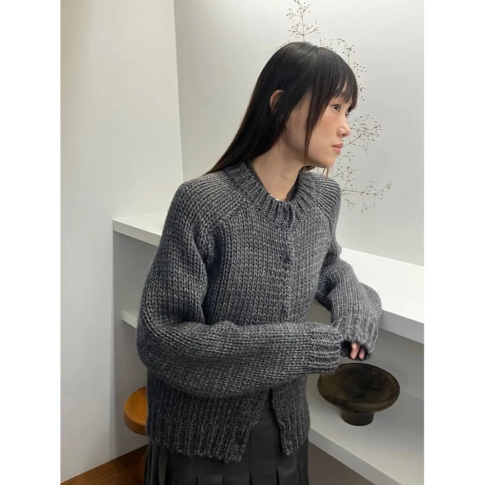 Lfm Retro Twist Thi Needle round Ne Knitted Open Cardigan Winter New Arrival Women's Woolen Knitted Sweater - AliExpress Sweaters&Jumpers