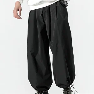 Wide Leg Baggy Casual Harem Pants Men Japanese Oversize Drawstring Joggers Sweatpants Male Sport Oversize Fleece Thick Trousers - AliExpress Pants
