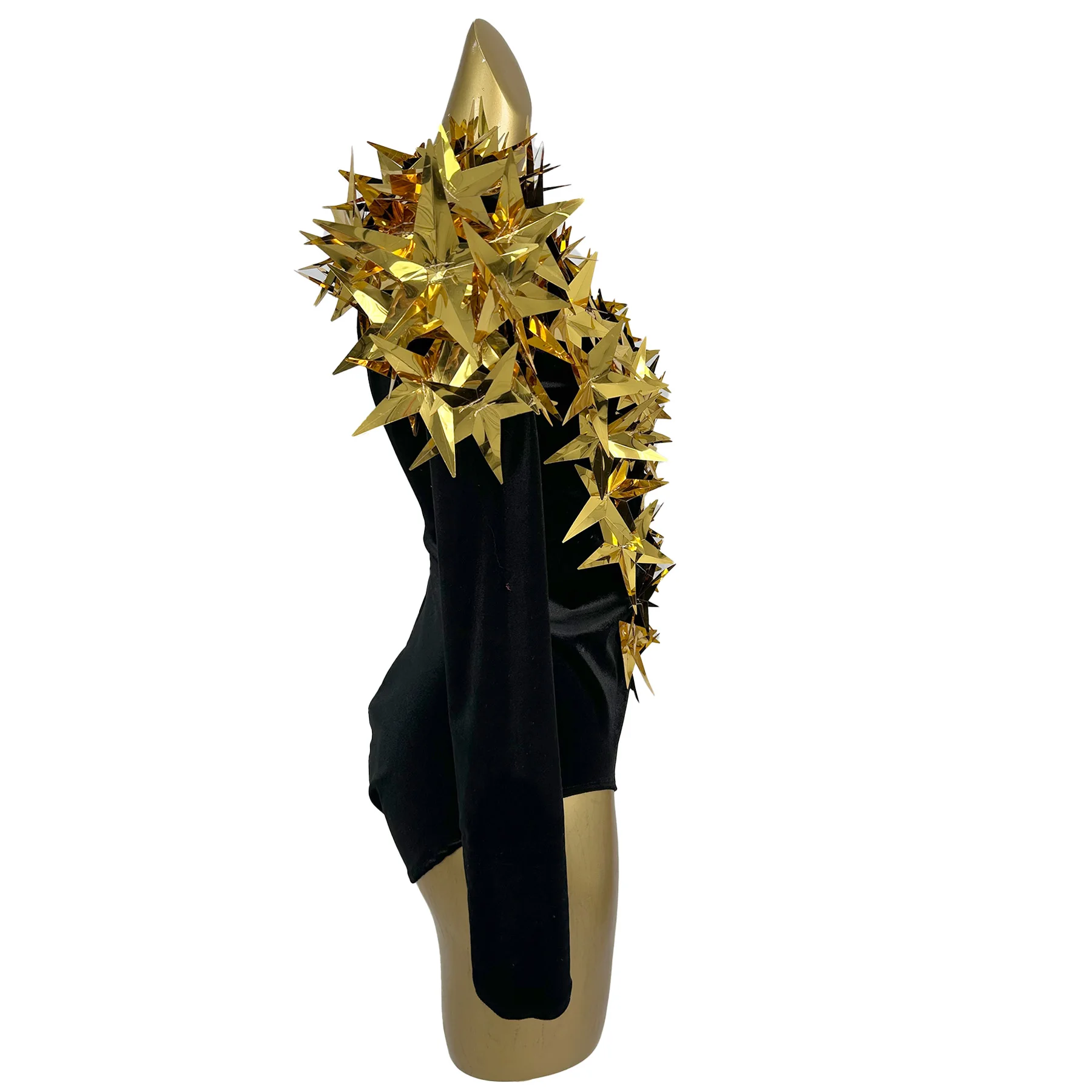 Litixingxing Design Sense Women Jumpsuit Gold 3D Star Sexy Perspective Mesh V-Neck Tight Shorts Bar Clothes Birthday Prom Dress - AliExpress Jumpsuits&Rompers