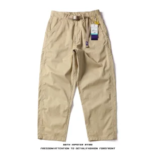Loose Straight Leg Casual Pants for Men with Multiple Pockets Retro Japanese Style Spring Autumn Cotton Workwear Trousers - AliExpress Pants