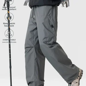 Outdoor Thiened Fce Winter Hiking Workwear Trousers Men's Waterproof Windproof Mountain Climbing Trousers Straight Leg P... - AliExpress Pants