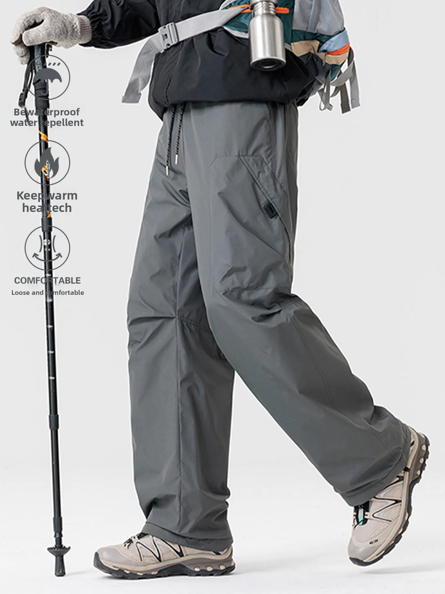 Outdoor Thiened Fce Winter Hiking Workwear Trousers Men's Waterproof Windproof Mountain Climbing Trousers Straight Leg P... - AliExpress Pants