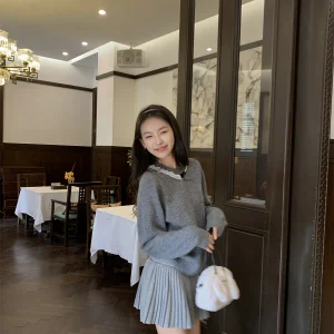 LXLILIUM Autumn Night Song Knitted Sweater Women's Faion Soft Rabbit Wool Blend Fabric Princ Sle Comfortable Fit - AliExpress Sweaters&Jumpers