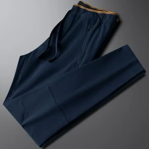 Fashion sense of solid color slim-fit drawstring casual sports pants men 2024 new autumn and winter straight leg small foot full - AliExpress Pants