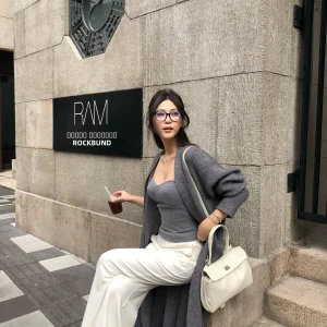 ey Long Simple Ele Belted Knitted Open Cardigan Women's Autumn Winter Loose Lazy Sle Knitted Outerwear by He Chenxi - AliExpress Sweaters&Jumpers