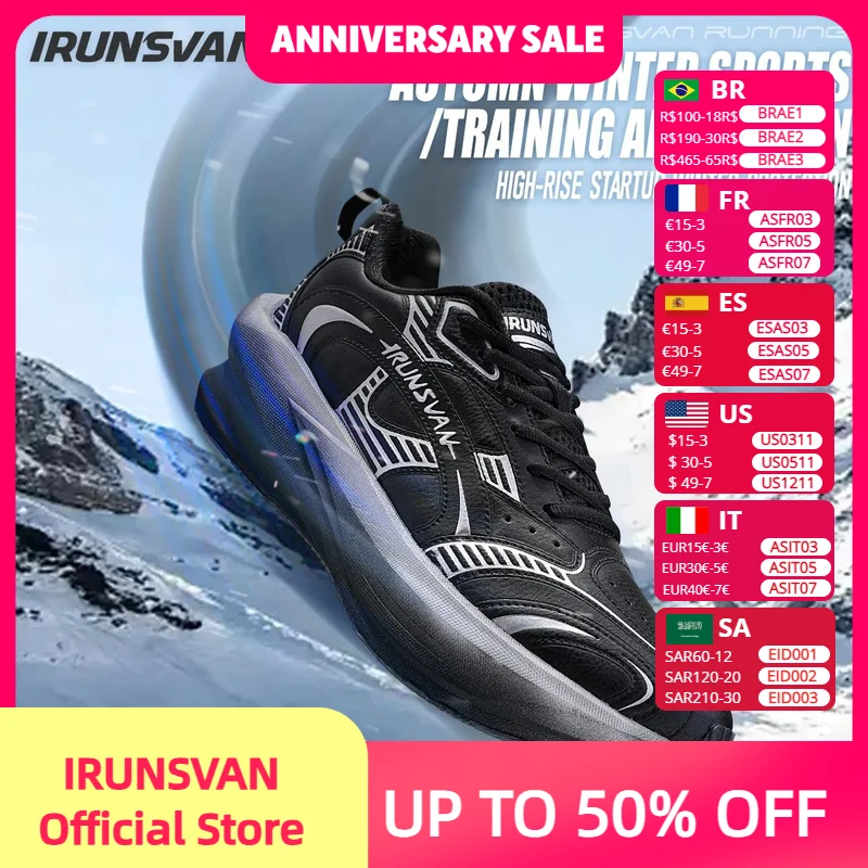IRUNSVAN Winter Marathon Running Shoes for Men Carbon Plate Training Shoes Leather Warm Durable Jogging Women Sneakers 25168 - AliExpress Sneakers