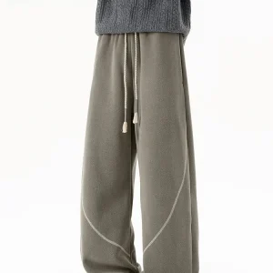 MMOPTOP Men's Casual Thiened Double-sided Fce Lazy Winter Pants Loose Wide Leg Sweatpants Polyester Spandex Blend - AliExpress Pants