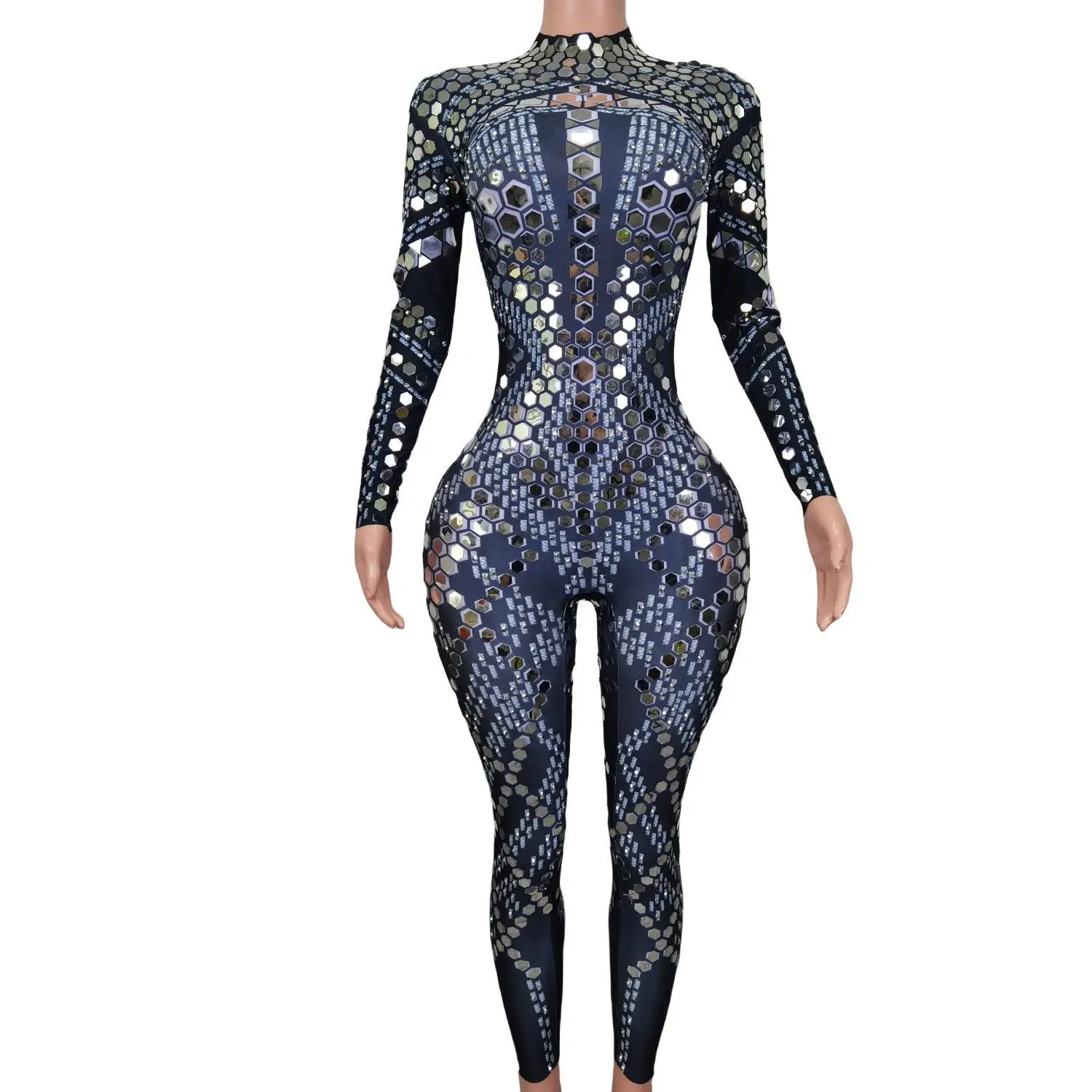 Sexy Bling Sequins Rhinestone Jumpsuit Spandex One Piece Bodysuits Slim Fit Pole Dance Leotard Rompers Night Club Women Jumpsuit - AliExpress Jumpsuits&Rompers