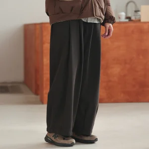 NOEARS Spring Autumn Youth Brown Suede Straight Leg Loose Pants Commute Casual Pants Drapey Straight Leg Trousers - AliExpress Pants