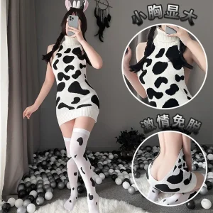 Underwear Cow Sweater Erotic Lingerie Sheath Backless Sling Turtleneck Knitting Dress Women - AliExpress Sweaters&Jumpers