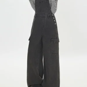 American Sle Denim Overalls Autumn Winter New Loose Slim Wide Leg Workwear Jumpsuit High Waist Long Pants Commute Sle - AliExpress Jumpsuits&Rompers