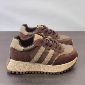 Vintage Spliced Genuine Leather Sneakers Comfortable Breathable Thick Bottom Running Sports Shoes Lace Up Walking Jogging Shoes - AliExpress Sneakers