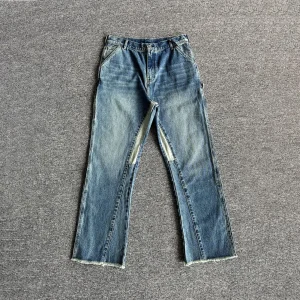 Retro Waed Distred Patchwork Micro Flared Jeans 3D Tailoring Logging ket Sle Casual Long Pants Men's Clothing - AliExpress Pants