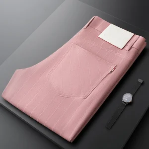 Fashion pink car stitch strip casual business pants men summer thin men trend handsome men's pants - AliExpress Pants