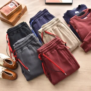 Add Velvet Padded Leg Pants In Autumn And Winter Men's Loose Casual Sweatpants. - AliExpress Pants