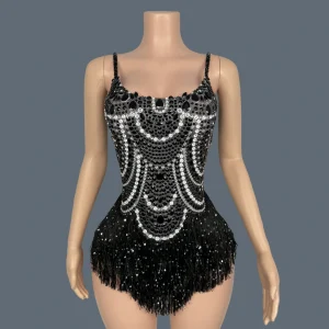 New Sparkly Rhinestones Chains Bodysuit for Women Nightclub Sexy Performance Dance Costume gig Outfit Show Stage Wear Jingling - AliExpress Jumpsuits&Rompers