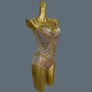 Sparkly Rhinestone Sleeveless Bodysuit Women Sexy Club Party Performance Costume Singer Dancer Photoshoot Stage Outfit Jinjiao - AliExpress Jumpsuits&Rompers