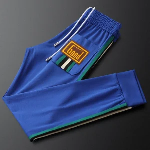 Yellow Contrast Stripe Men's Casual Pants Slim Fit Summer Thin Spor Sweatpants Youthful Energy Long Trousers - AliExpress Pants