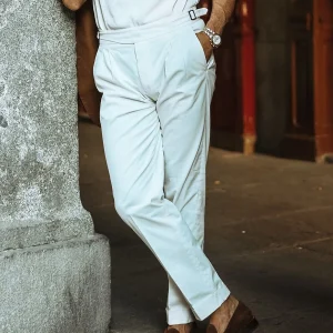 Spring Summer Loose Cotton Casual Pants Men's White Nine Points Naples Loose Pants Straight Leg Youthful Vitality Style - AliExpress Pants