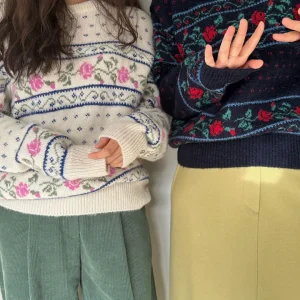 Winter Women's Loose Knitted Wool Sweater Rose Embroidery Vintage Sle Commute Faion Casual Long Sve round Ne Top - AliExpress Sweaters&Jumpers