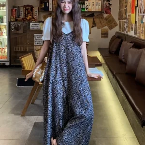 Floral Print ter Wide Leg Pants Set Women's Summer Casual Anti Aging Slimming Jumpsuit Two Piece Set High Waist Long Pants - AliExpress Jumpsuits&Rompers