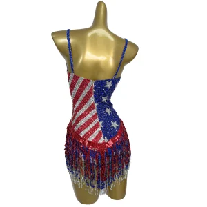 Sexy USA Rhinestone Tassel Stage Performance Bodysuits Women Carnival Party Gogo Dancer Jumpsuit Cheerleaders Festival Outfit - AliExpress Jumpsuits&Rompers