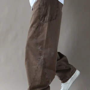 American Workwear Sle Heavy Du Knife Pants Men's Loose Casual Long Straight Leg mid Waist Hong Kong Sle Trendy Bla Brown - AliExpress Pants