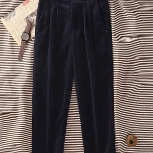 Upgraded Classic Gurkha Relaxed Straight-Leg Casual Pants 100% Cotton Corduroy Double-Pleated Adjustable Waistband - AliExpress Pants