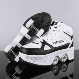 Boys Girls Rage Shoes Four Wheel Student Edition Kids Roller Skating Shoes with Retractable Wheels Adult Walking Skating Shoe - AliExpress Sneakers