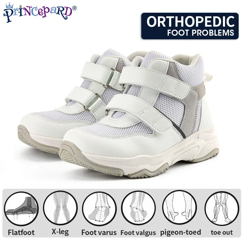 Princepard Children Sneakers Autumn Orthopedic Casual Shoes for Kids White Orthotics Footwear with High Back for Arch Support - AliExpress Children's Shoes