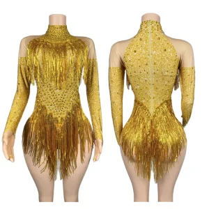 Novelty Tassel Crystal Dance Bodysuits Drag Queen Show Bodycon Rompers Festival Costumes Women Club Stage Performance Jumpsuits - AliExpress Jumpsuits&Rompers