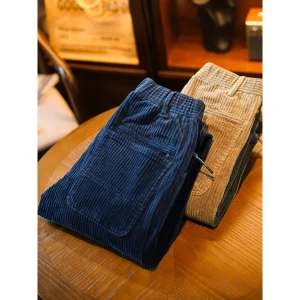 New Men's Casual Pants 2025 Autumn Winter Loose Velvet Straight Leg Elastic Thi Long West Pants Comfortable Fit Straight Cut - AliExpress Pants