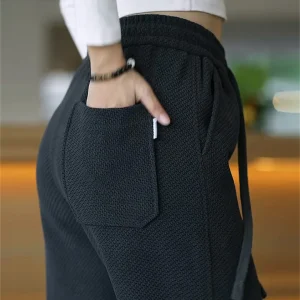Bla Diagonal Knitted Fce Lined Casual Pants for Men Loose Straight Leg Comfortable Busin Casual Sle Polyester Fiber - AliExpress Pants
