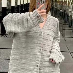 Loose Knitted Woolen Open Cardigan Women's V-ne Buttoned Casual Sle Early Autumn New Arrival from Nan You Quali - AliExpress Sweaters&Jumpers