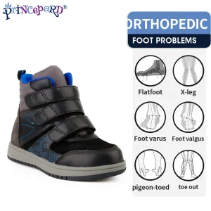 Princepard Ankle Boots for Girls Boys Orthopedic Children's Sneakers with Arch Support Insoles Pink Grey Leather Kids Shoes - AliExpress Children's Shoes