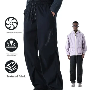 MMOPTOP Men's Casual Straight Leg Pants Spring Trendy Water-Resistant Wide Leg Loose Fit High Street Sle Anti-Wrinkle - AliExpress Pants