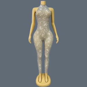 Sparkly Diamond Rhinestone Women Sexy Mesh Tight Fitting Jumpsuit Night Party Show Dancer Drag Queen Outfit Stage Wear Xielei - AliExpress Jumpsuits&Rompers