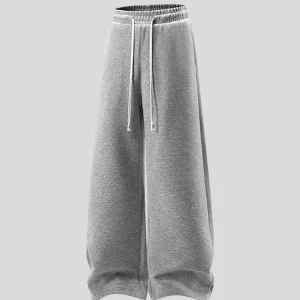 Soft Straight Leg Men's Casual Pants Waed Draped Wide Leg Sweatpants Comfortable Cotton Spor Sle Bla ey W... - AliExpress Pants